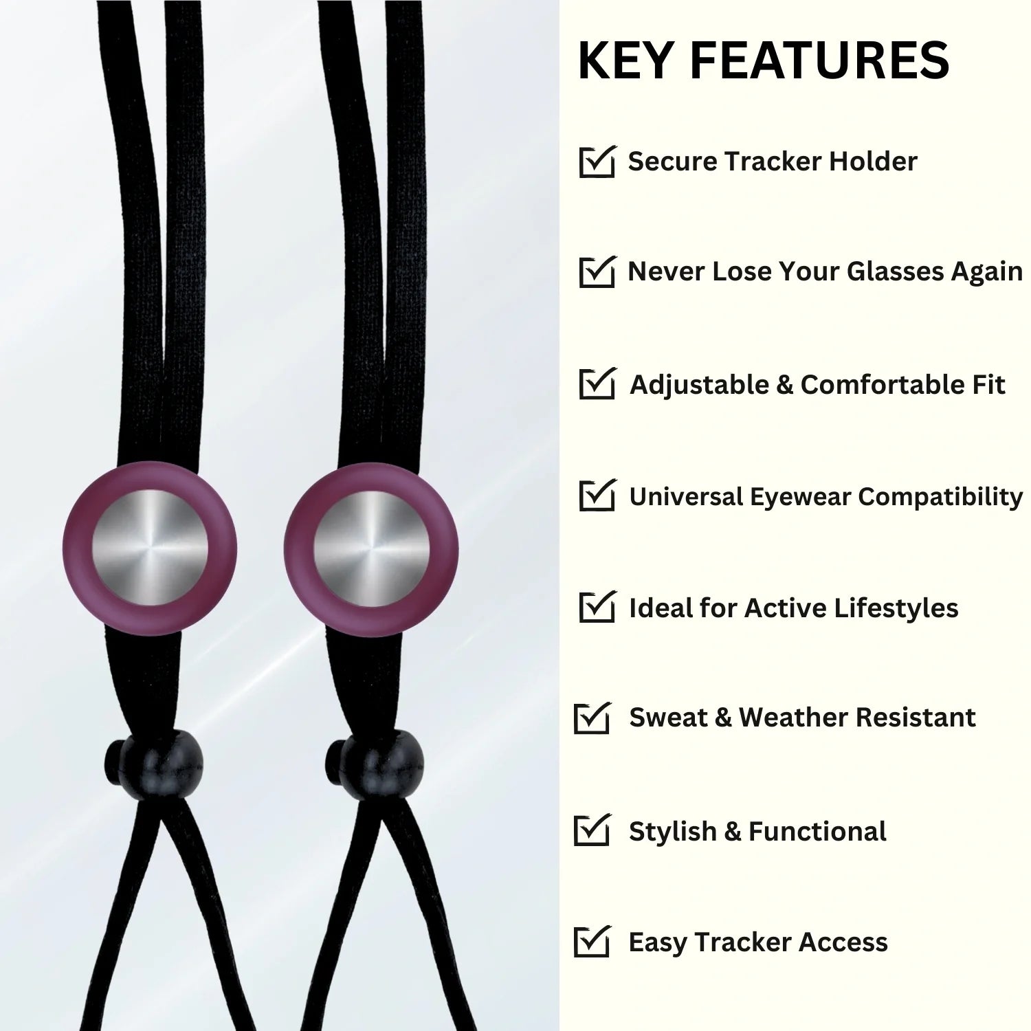 Smart Lanyard Tracker (Wine)